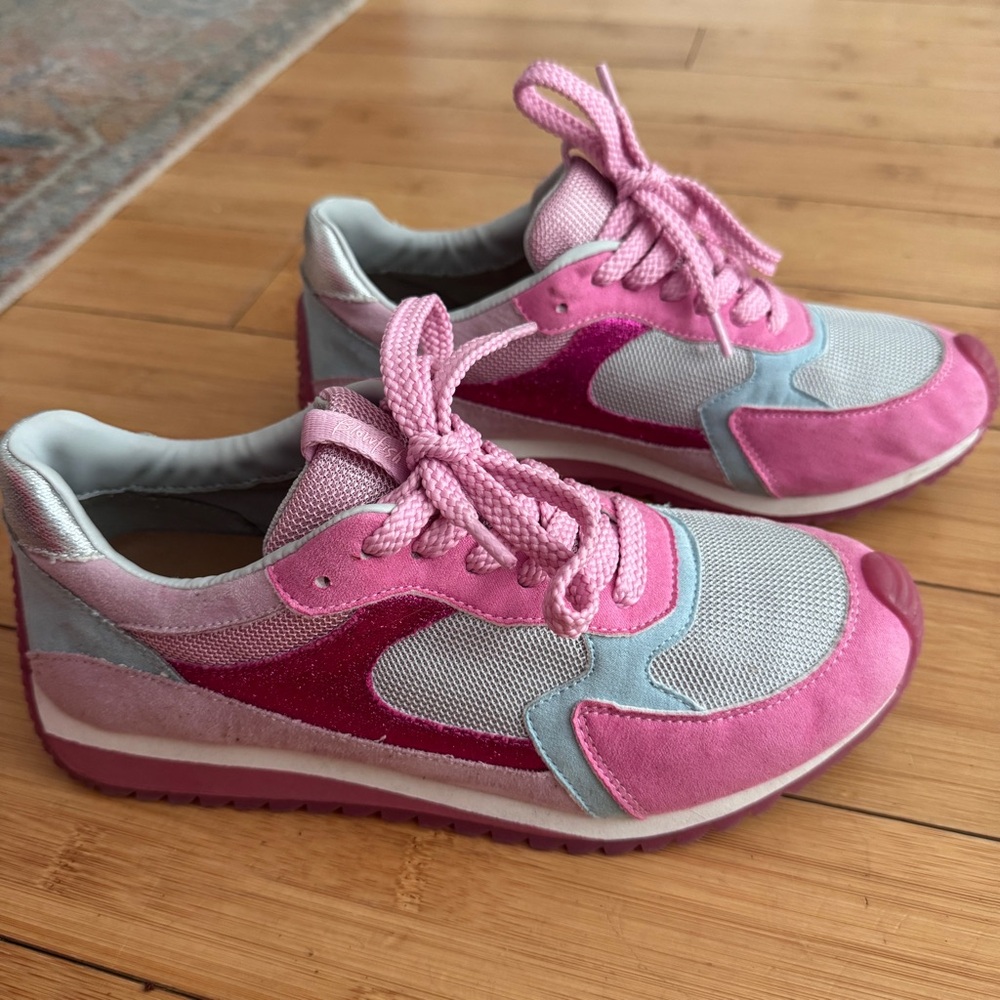 Sporty Pink and Gray Mesh Sneakers